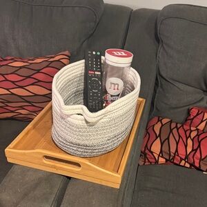 3/$15! 🎈 Target Two-Tone Rope Storage Basket in White and Gray